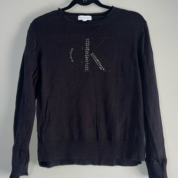 BLACK CALVIN KLEIN JEANS SWEATER - Picture 1 of 6